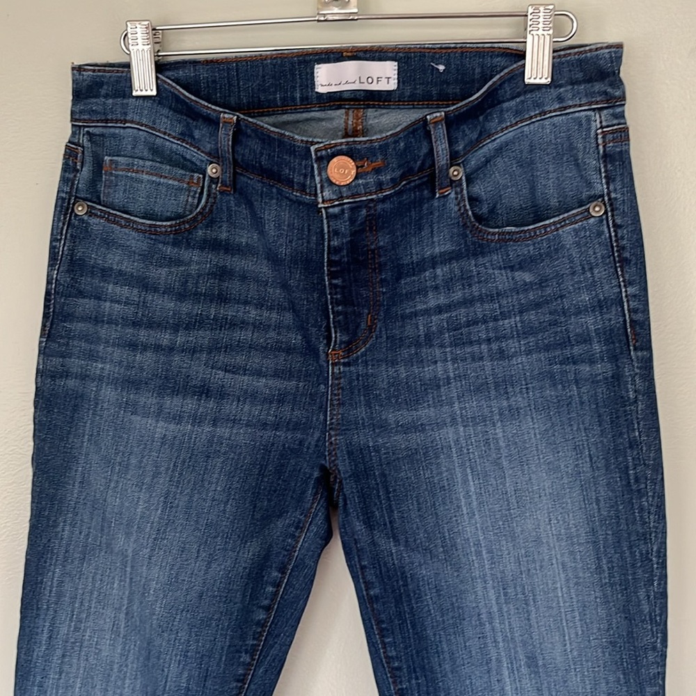 Loft Modern Skinny Fringed Jeans